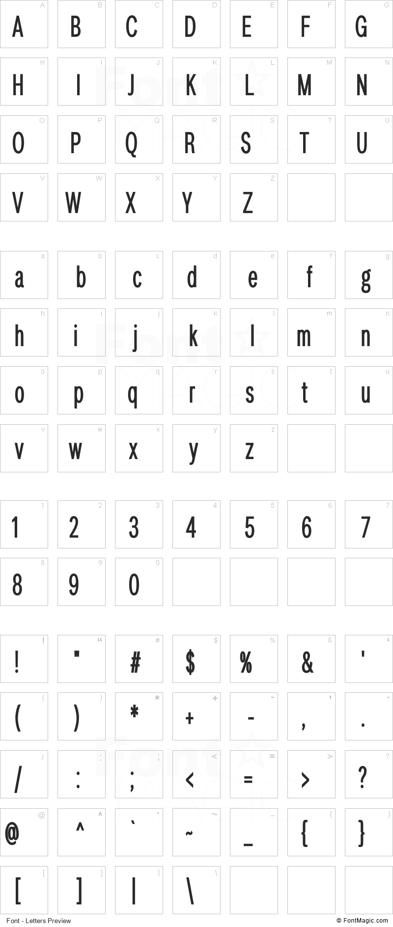 LT Amber Font - All Latters Preview Chart